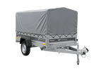 Einachsanhänger 230x125 UNITRAILER FORCE 230 KIPP mit H-800 Spriegel und grauer Hochplane