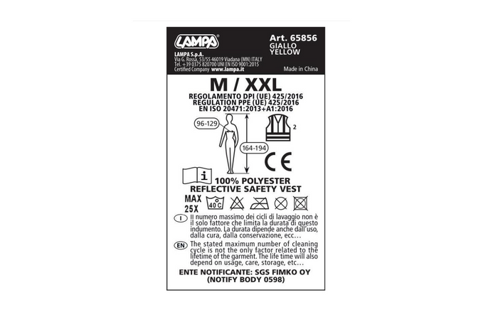 Warnweste LAMP M-XXL gelb