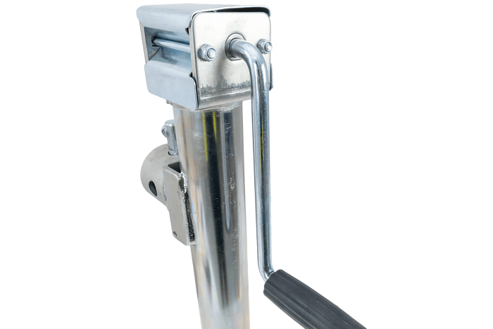 Ausziehbare Stütze mit UNITRAILER TJ5002+TJ5002A Adapter für 1300 kg Pritschenanhänger 560-940 mm