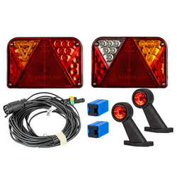 Lichtset: DOBPLAST DPT35 LED-Rückleuchten + FRISTOM FT-009 LED-Seitenmarkierungsleuchten + MANTES 7m 7-PIN-Kabelbaum