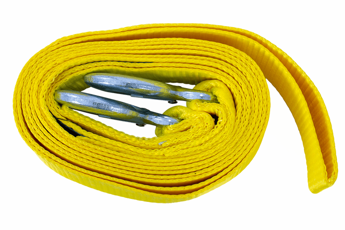 Abschleppseil mit Haken UNITRAILER Abschleppgurt 4,5m/50mm/5t gelb