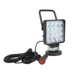 Lampa Robocza 16LED 48W kwadratowa, rozproszona - magnes