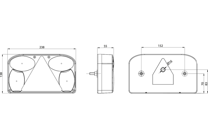 Rücklicht von FRISTOM FT-088, 6 Funktionen, rechts