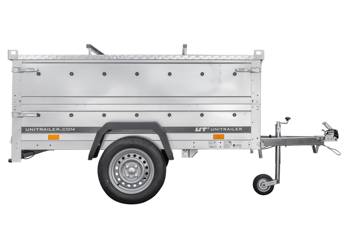 Leichter Anhänger 200x106 UNITRAILER GARDEN 200 KIPP mit BIS-Seitenwänden und Aluminiumabdeckung