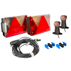 Lichtset: ASPÖCK Rückleuchten + ASPÖCK Seitenmarkierungsleuchten + MANTES 7m 7-PIN Kabelbaum + Schnellverbinder