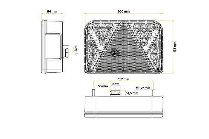DOBPLAST DPT35 LED Rückleuchte 6 Funktionen links