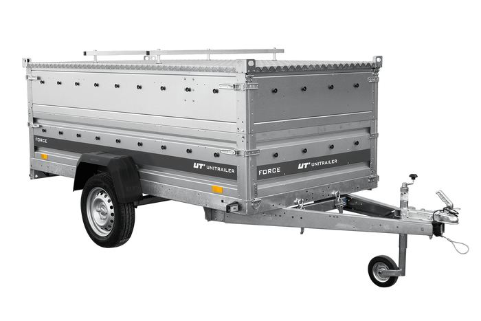 Einachsanhänger 264x125 UNITRAILER FORCE 264 KIPP mit BIS-Seitenwänden und Aluminiumabdeckung