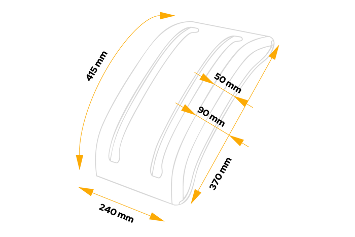 Halber Kotflügel für Anhänger DOMAR D10224 Radkasten 370/240mm