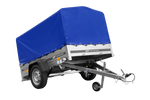 Einachsanhänger auf Federn 200x125 UNITRAILER GARDEN 201/R KIPP mit H-800-Rahmen und blauer Plane