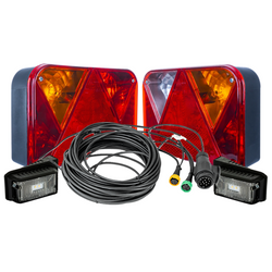 Lichtset: DOBPLAST Rückleuchte+ DOBPLAST LED-Umrissleuchte + MANTES 7m mit 13-Poligem Kabelbaum + Schnellverbinder