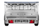 PKW-Anhänger auf Federn 200x125 UNITRAILER GARDEN 201/R KIPP mit Gitterwänden, H-0-Rahmen und grauer Plane
