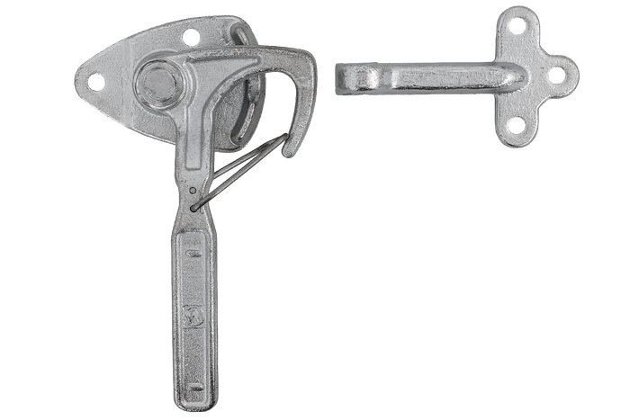 Anhängerkupplung rechts mit WINTERHOFF WV 20-R + WVG 20-A Verschluss, kompletter Anhängerseitenverschluss