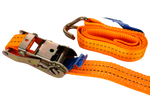 Satz aus vier UNITRAILER 2m/35mm/2t orangefarbenen Transportgurten mit Spanner