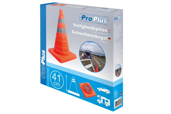 ProPlus 540320 faltbarer Verkehrskegel, Warnkegel 41 cm