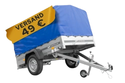 PKW-Anhänger 200x125 UNITRAILER GARDEN 201 KIPP mit blauer Hochplane