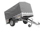 Einachsanhänger 200x125 UNITRAILER GARDEN 201 KIPP mit H-800 Rahmen und grauer Plane