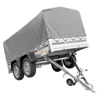 Zweiachsiger Anhänger mit Aluminiumseitenwänden 264x125 Unitrailer Garden 264/2 KIPP ALU mit H-800 Rahmen und grauer Plane
