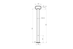 UNITRAILER MS 0019-700 Feste Stütze für 150 kg Pritschenanhänger 48 mm 700 mm
