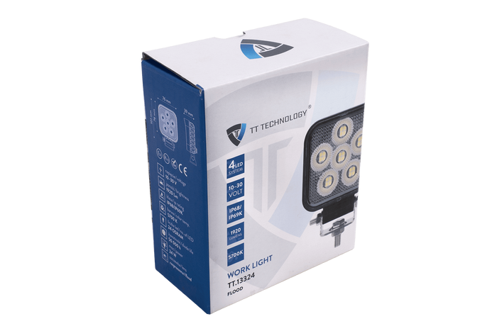 LED-Arbeitsscheinwerfer-Reflektor TT TECHNOLOGY SCHWARZ TT.13324 24xLED 1920lm quadratisch