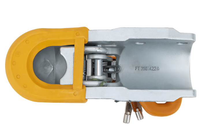 STEELPRESS BC-3500E-00-02+SD Kugelkopfkupplung für einen 3500 kg schweren Anhänger mit einer 60,5 mm starken Gusseisenrohrdeichsel