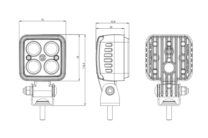 WAŚ 2243 W267 LED-Sicherheitsleuchte, blaue Warnleuchte