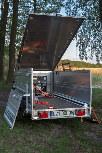Autotransportanhänger 230x125 UNITRAILER FORCE 230 KIPP mit BIS-Seitenwänden und Aluminiumabdeckung