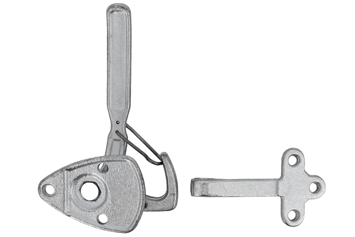 Anhängerkupplung rechts mit WINTERHOFF WV 20-R + WVG 20-A Verschluss, kompletter Anhängerseitenverschluss