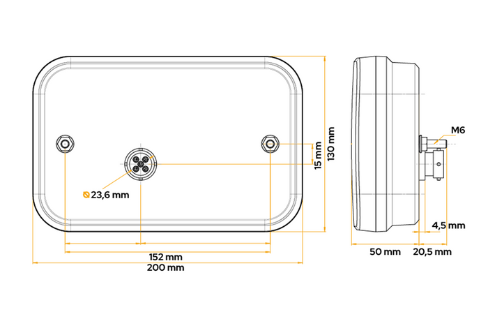 Rücklicht Fristom FT-270 LED 6 Funktionen, rechts