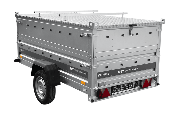 Autotransportanhänger 230x125 UNITRAILER FORCE 230 KIPP mit BIS-Seitenwänden und Aluminiumabdeckung