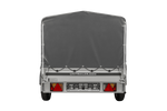 Einachsanhänger mit Aluminiumseitenwänden 230x125 Unitrailer Garden 230 KIPP ALU mit H-800 Rahmen und grauer Plane