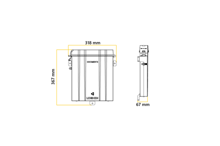 LOKHEN RECHTS Dokumentenbox für LKW-Anhänger 367x318mm