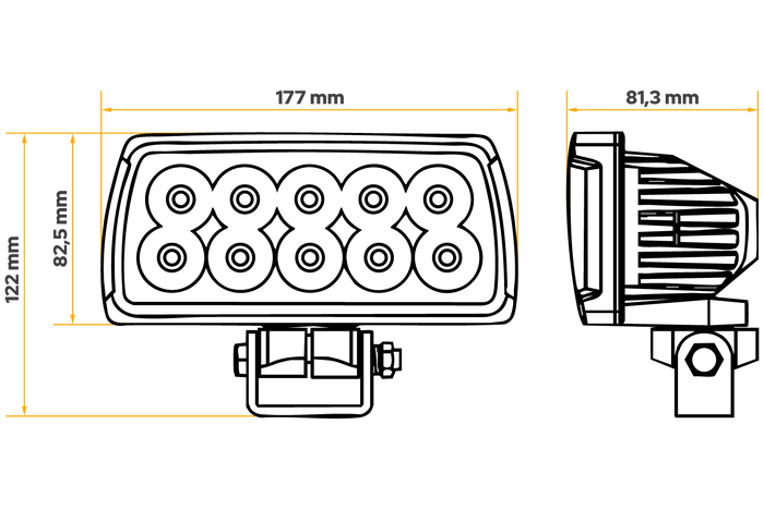 LED Arbeitsscheinwerfer Reflektor TT Technology TT.13516 10xLED 4000lm für Massey Ferguson
