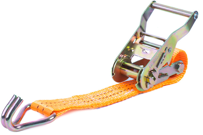 Satz aus vier UNITRAILER 4m/35mm/2t orangefarbenen Transportgurten mit Spannvorrichtung