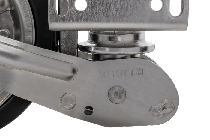 KNOTT ATK60 verstärktes Stützrad mit Griff 350 kg 60 mm 785–1020 mm