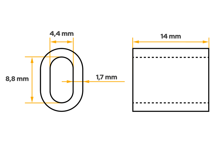 Seilpressklemme für DROMET ZLA.4-Seile, Hülse für 4-mm-Seile