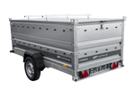 Einachsiger Anhänger auf Blattfedern 264x125 UNITRAILER FORCE 264/R KIPP mit BIS-Seitenwänden und Aluminiumabdeckung