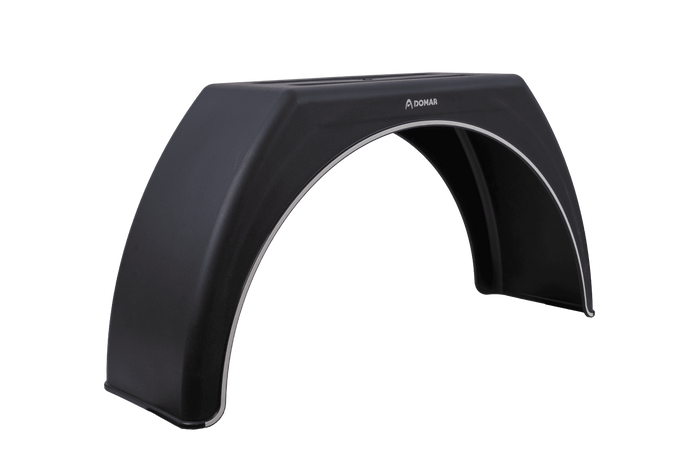 Kotflügel für Anhänger 15-17,5" DOMAR DK3112, flacher Radlauf 950/280 mm mit weißer Zierleiste