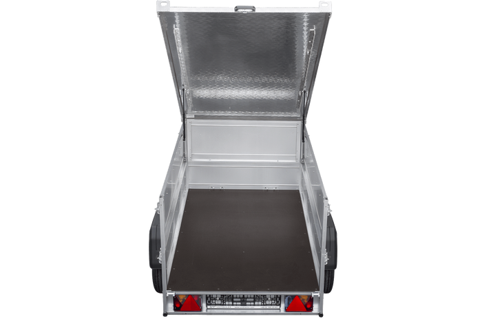 Leichter Anhänger 200x106 UNITRAILER GARDEN 200 KIPP mit BIS-Seitenwänden und Aluminiumabdeckung