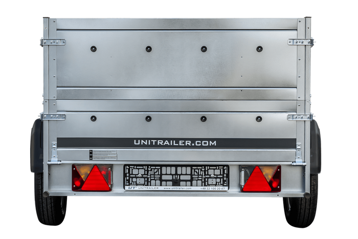 Pkw Anhänger Kipper 230x125 Garden Trailer 230 KIPP Unitrailer 750 kg mit Stützrad und zusätzlichen Bordwänden
