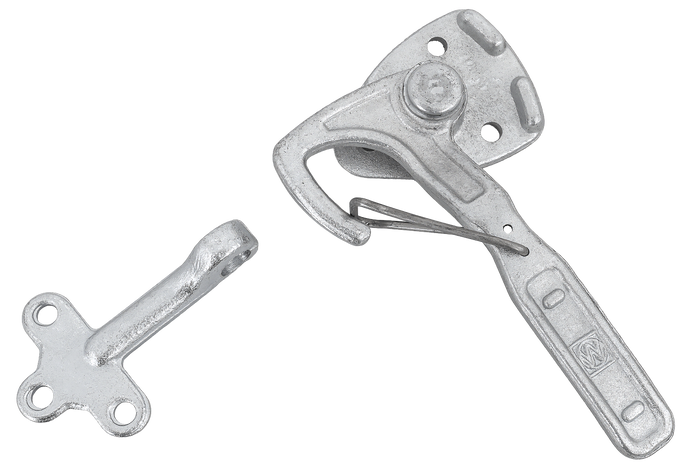 Linke Anhängerkupplung mit WINTERHOFF WV 10-L + WVG 10-A Verschluss, kompletter Anhängerseitenverschluss