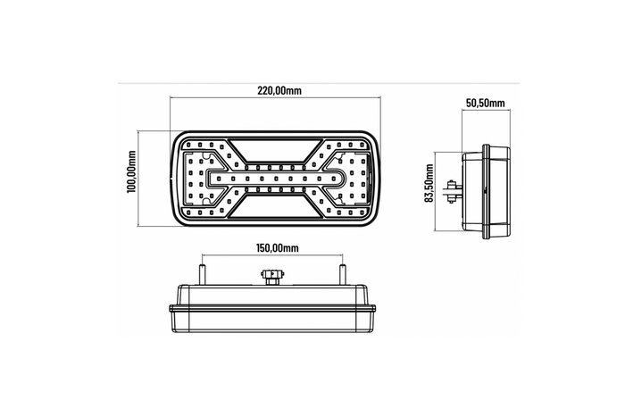 KAMAR X-SPIDER L2430 Rücklicht-Bajonettanschluss 5-PIN 6 Funktionen links