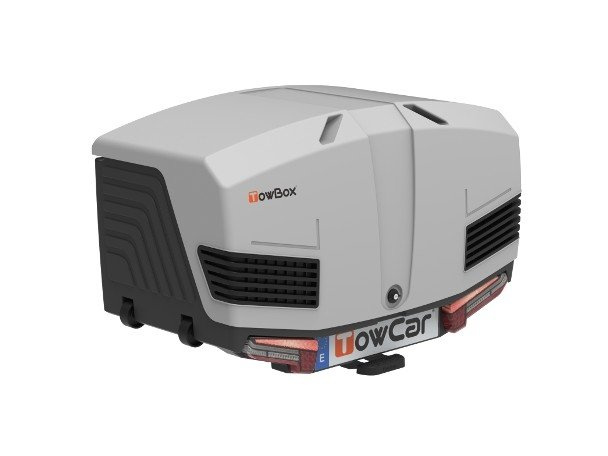 Towbox V3 Grey LED Edition – Anhängerkupplungs-Gepäckbox