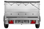 Leichter Anhänger 200x125 UNITRAILER GARDEN 201 KIPP mit BIS-Seitenwänden und grauer Plane