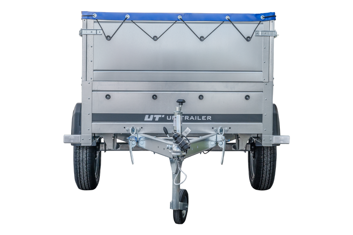 Einachsanhänger 200x106 UNITRAILER GARDEN 200 KIPP mit BIS-Seitenwänden und blauer Plane