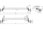 KNOTT VG7-L ungebremste Achse für UNITRAILER Anhänger 750kg 1505mm 1805mm 4x100