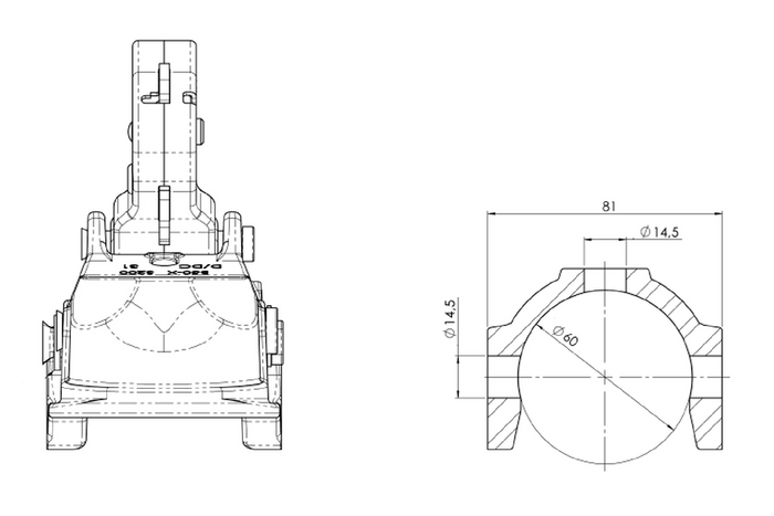 WINTERHOFF WW 350 RC-K1414 Kugelkupplung für 3500 kg Anhänger mit 60 mm Zugstange aus Gusseisen