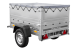 Neuer Anhänger GARDEN TRAILER 150 KIPP mit zusätzlichen Bordwänden, Stützrad und Flachplane
