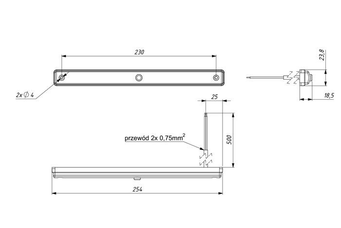 HORPOL LWD3106 LED 270lm Innenraumleuchte mit Schalter