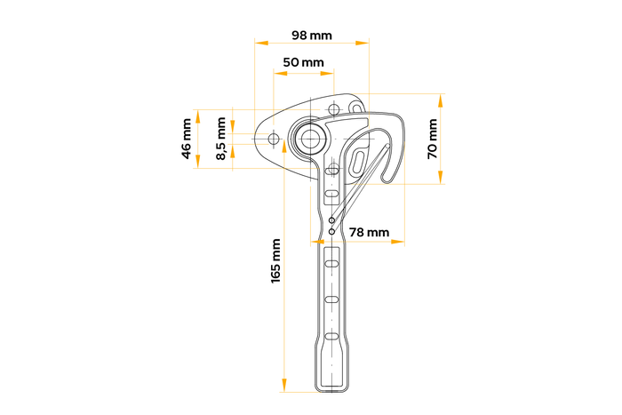 Rechter Seitenhaken WINTERHOFF WV 20-R Anhänger Seitenhakenverschluss