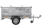 Leichtanhänger auf Federn 200x125 UNITRAILER GARDEN 201/R KIPP mit BIS-Seiten und Aluminiumabdeckung